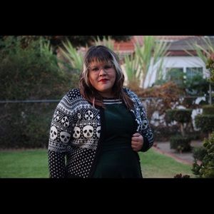 ModCloth Hellbunny Skull Fair Isle Cardigan